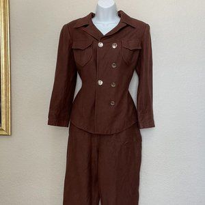 Vintage Brown Pants Suit